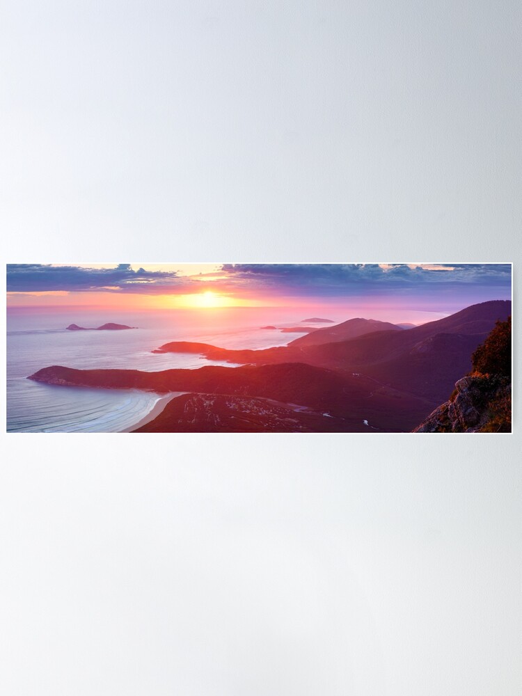 Alternate view of Sunset from Mt Oberon, Wilsons Promontory, Victoria Australia Poster