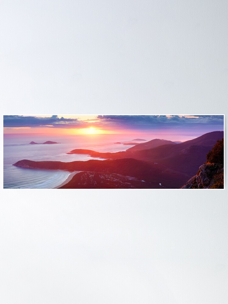 Alternate view of Sunset from Mt Oberon, Wilsons Promontory, Victoria Australia Poster