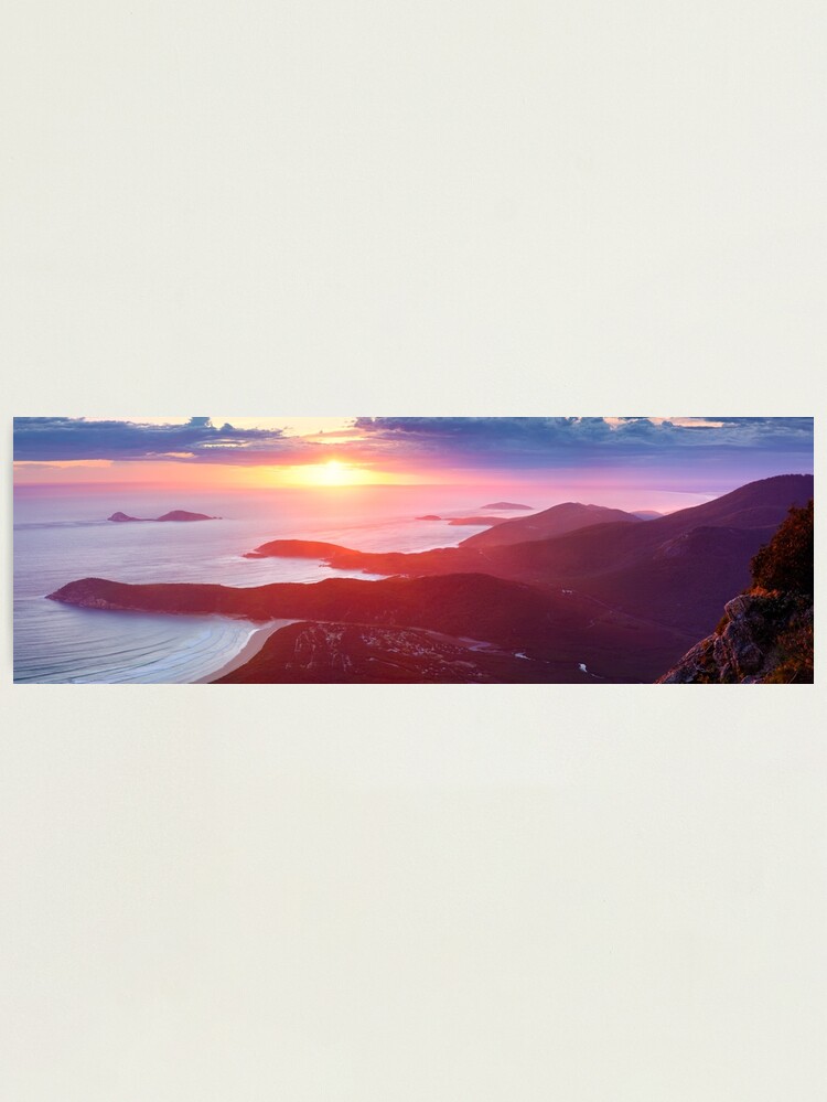 Alternate view of Sunset from Mt Oberon, Wilsons Promontory, Victoria Australia Photographic Print