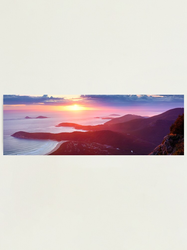 Alternate view of Sunset from Mt Oberon, Wilsons Promontory, Victoria Australia Photographic Print