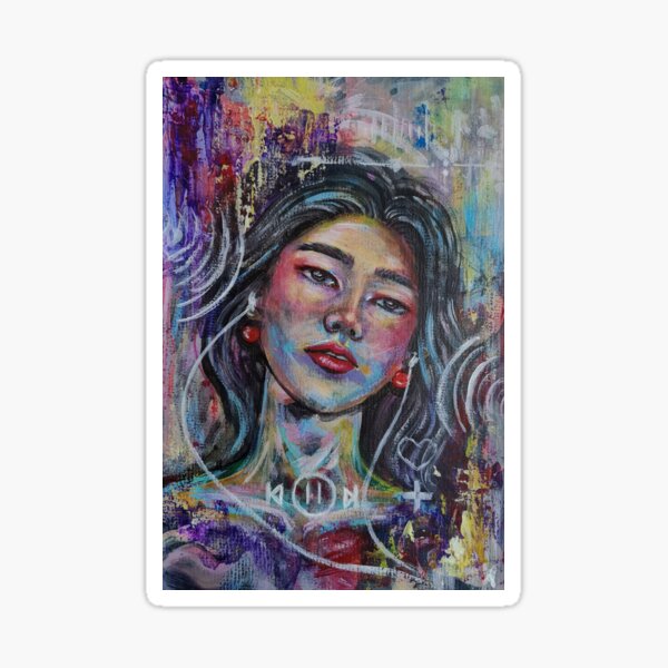 Vibrant,pop Abstract portrait Sticker