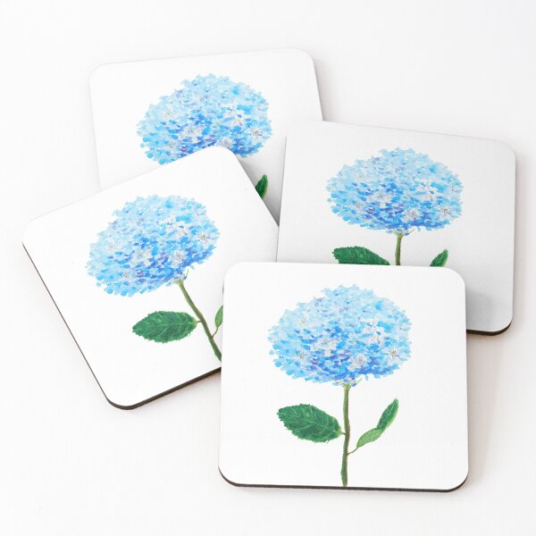 Item preview, hand painted abstract blue hydrangea watercolor  designed and sold by ColorandColor.