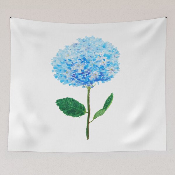 Item preview, hand painted abstract blue hydrangea watercolor  designed and sold by ColorandColor.