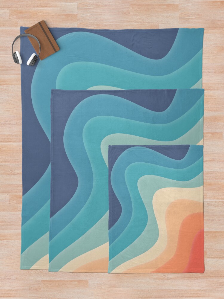 Alternate view of Retro color wave Throw Blanket