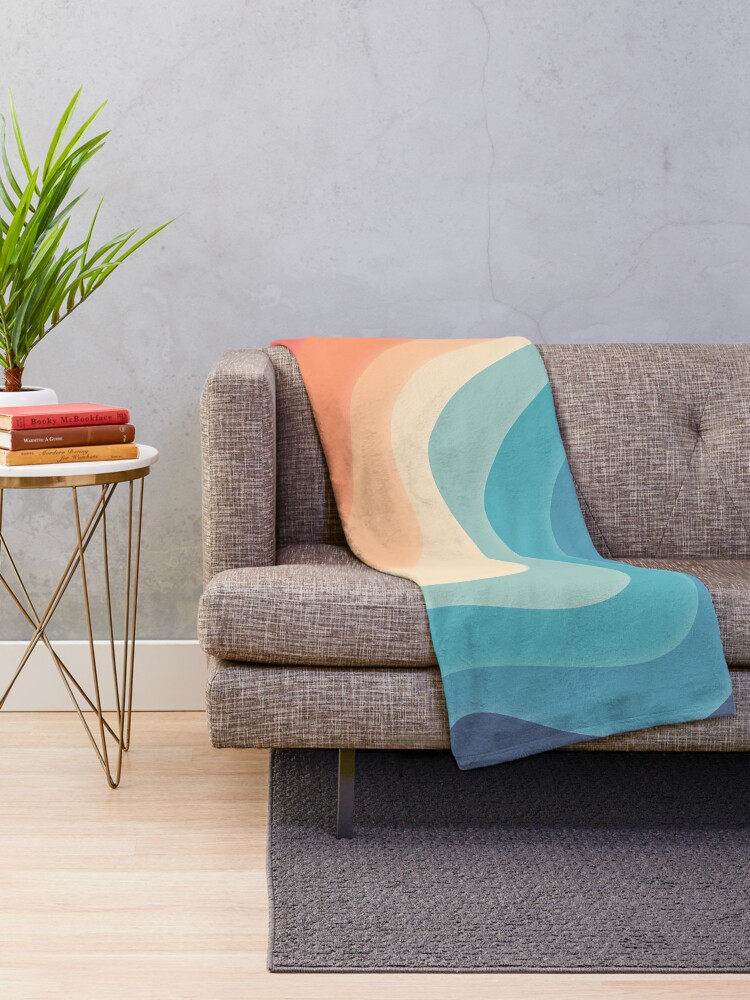 Alternate view of Retro color wave Throw Blanket