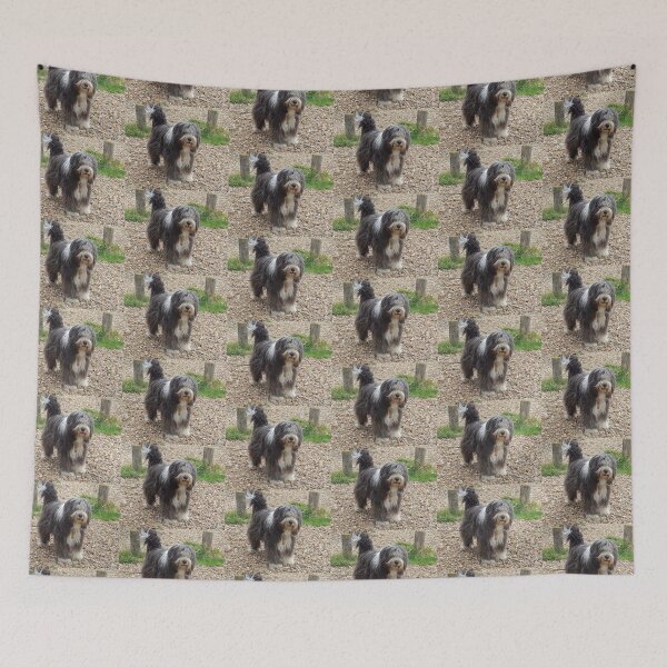 Item preview, Bearded Collie Beachcombing - Beardie on the Beach designed and sold by Bucklandcrafts.