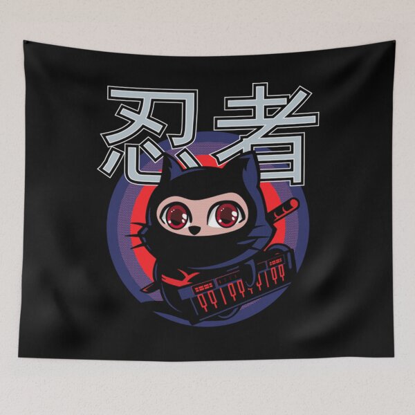 Item preview, Cute Japanese Piano Ninja Cat designed and sold by ClarkeLilly.
