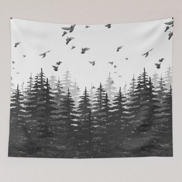 Item preview, Sky-like birds in the spruce forest designed and sold by JTTL.