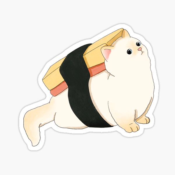 Cute Sushi Chonky Fat Cat Sticker