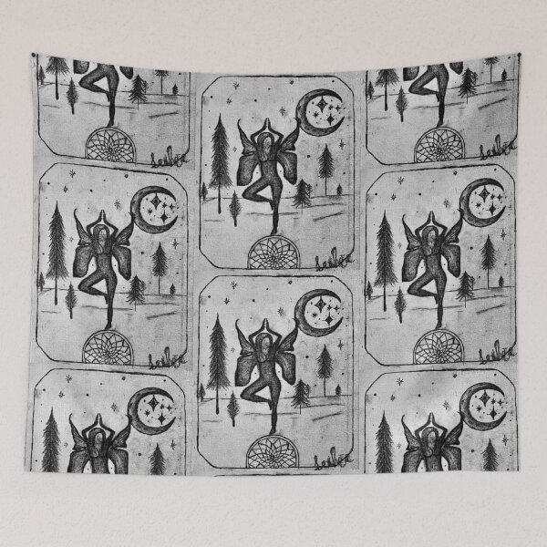 Item preview, RedBubble: Moon Goddess Dreamer Handsketched custom print designed and sold by HealingCreate47.