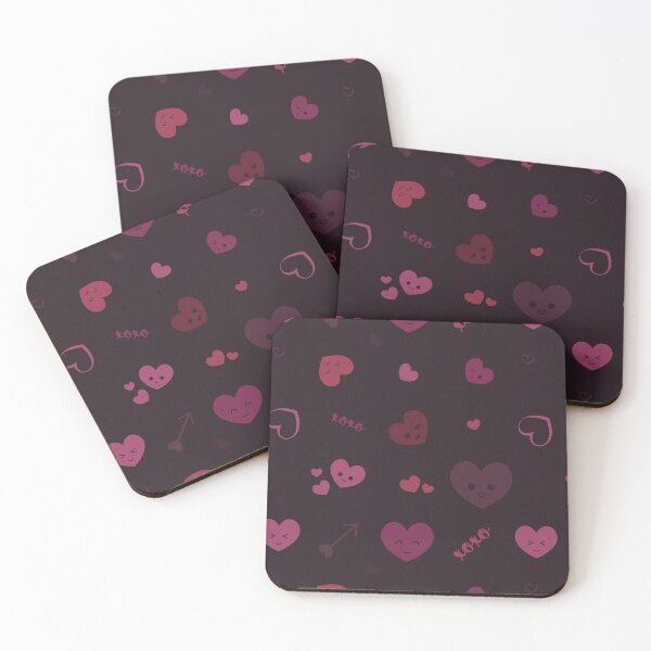 Item preview, Pink pattern with hearts and heart emojis or smileys designed and sold by SimplyAdrienne.