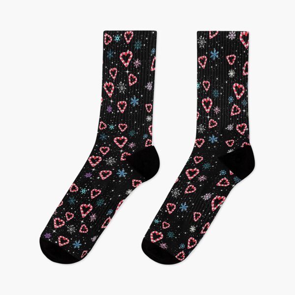 Item preview, Candy Cane Hearts And Snowflakes In A Starlit Sky Christmas Themed Design designed and sold by kassiekewl.
