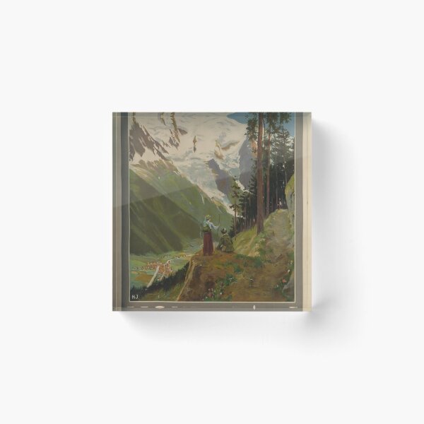 Item preview, retro classic PLM Mont Blanc Chamonix poster designed and sold by CorasPosters.