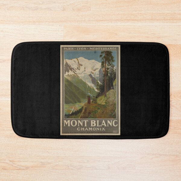 Item preview, retro classic PLM Mont Blanc Chamonix poster designed and sold by CorasPosters.