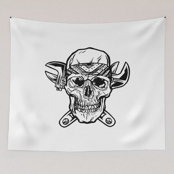 Item preview, Skull, motorcycling, mechanic designed and sold by DerSenat.