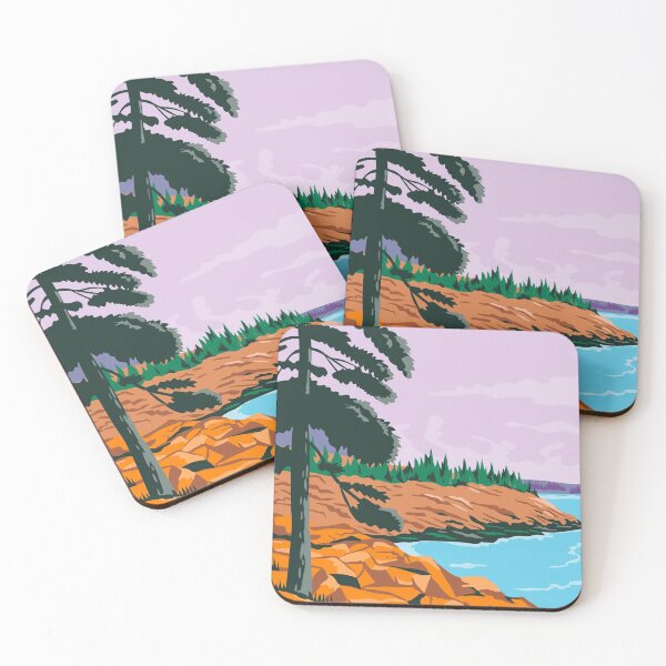 Item preview, Acadia National Park in Southwest of Bar Harbor Maine United States WPA Poster Art Color designed and sold by patrimonio.