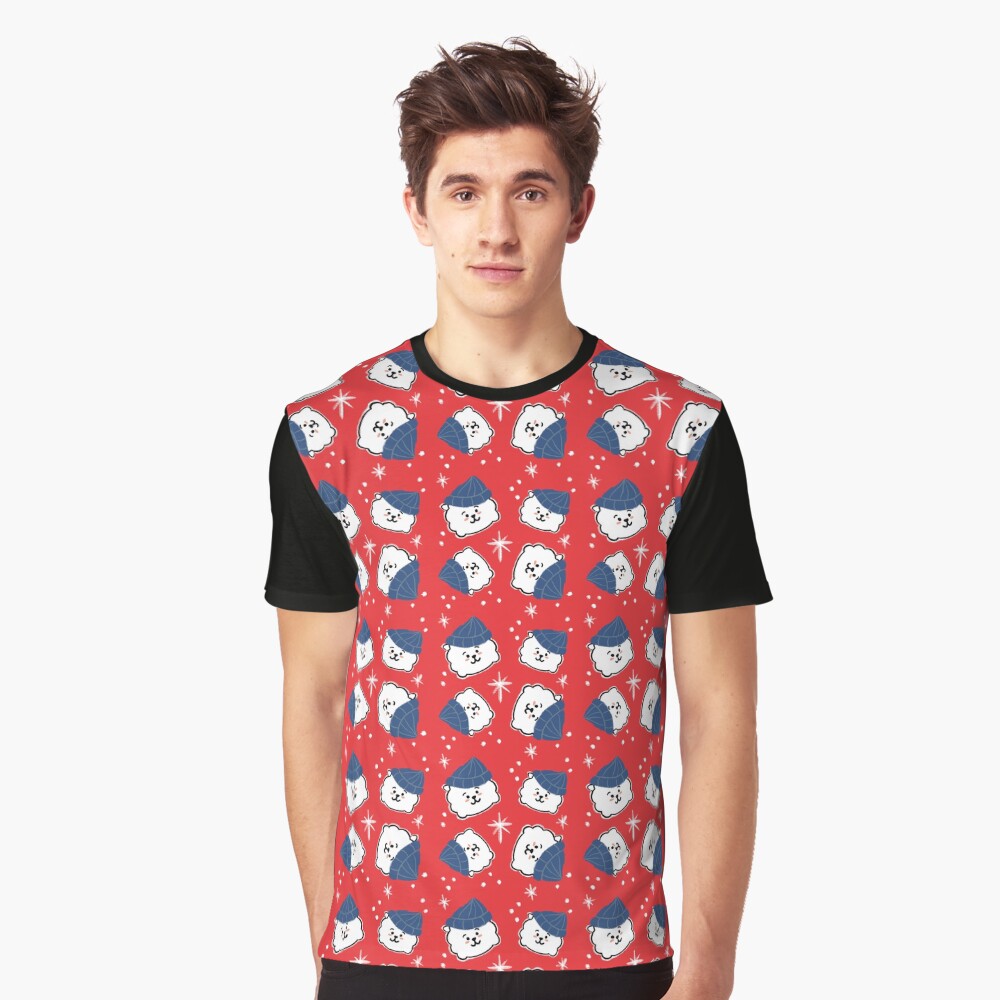 Sheep in Toque Christmas Pattern BTS RJ Jin Graphic T-Shirt