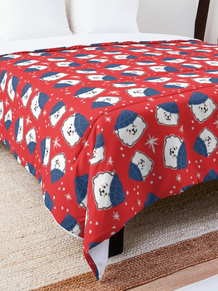 Alternate view of Sheep in Toque Christmas Pattern BTS RJ Jin Comforter