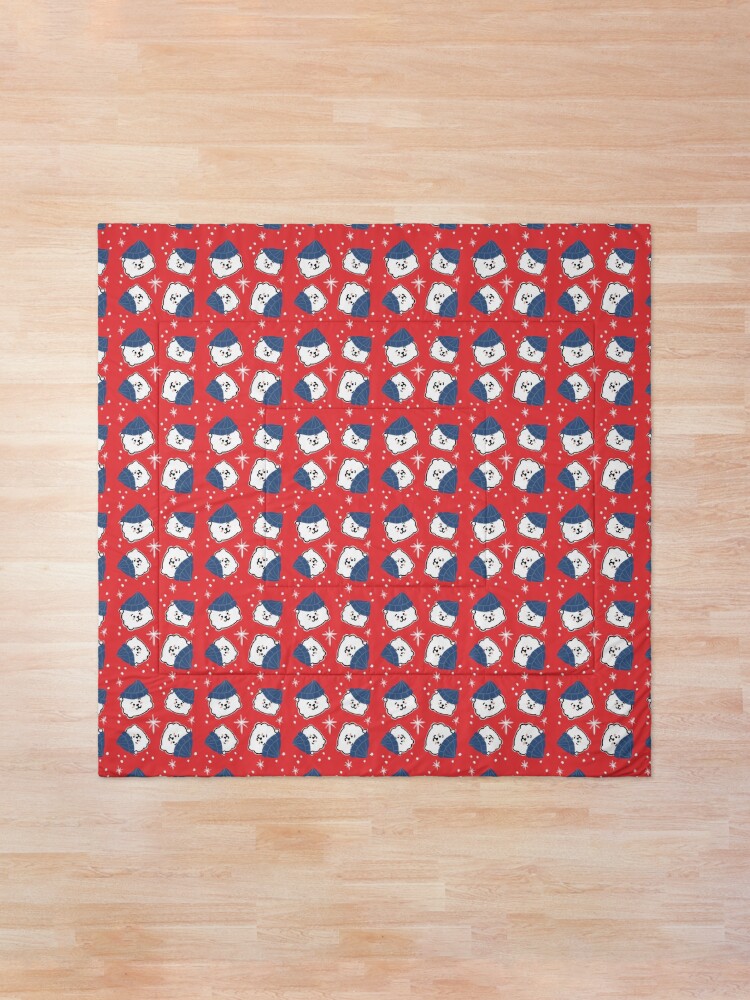 Alternate view of Sheep in Toque Christmas Pattern BTS RJ Jin Comforter