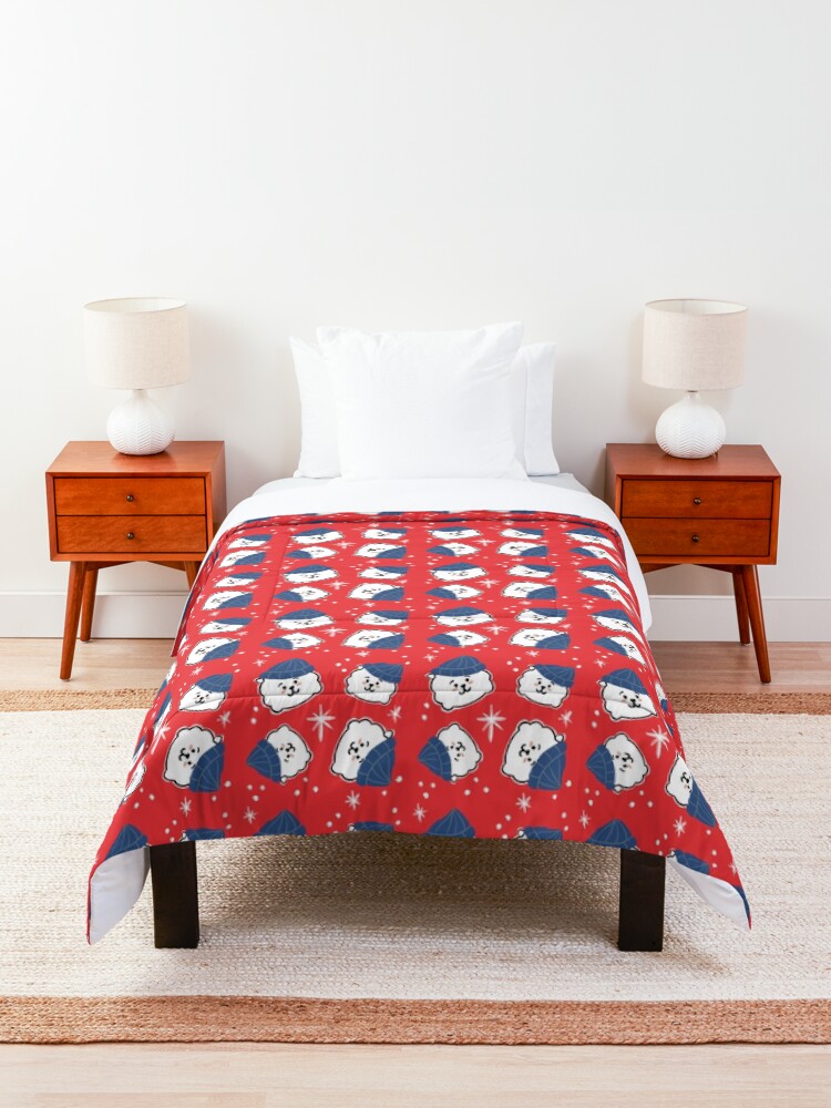 Alternate view of Sheep in Toque Christmas Pattern BTS RJ Jin Comforter