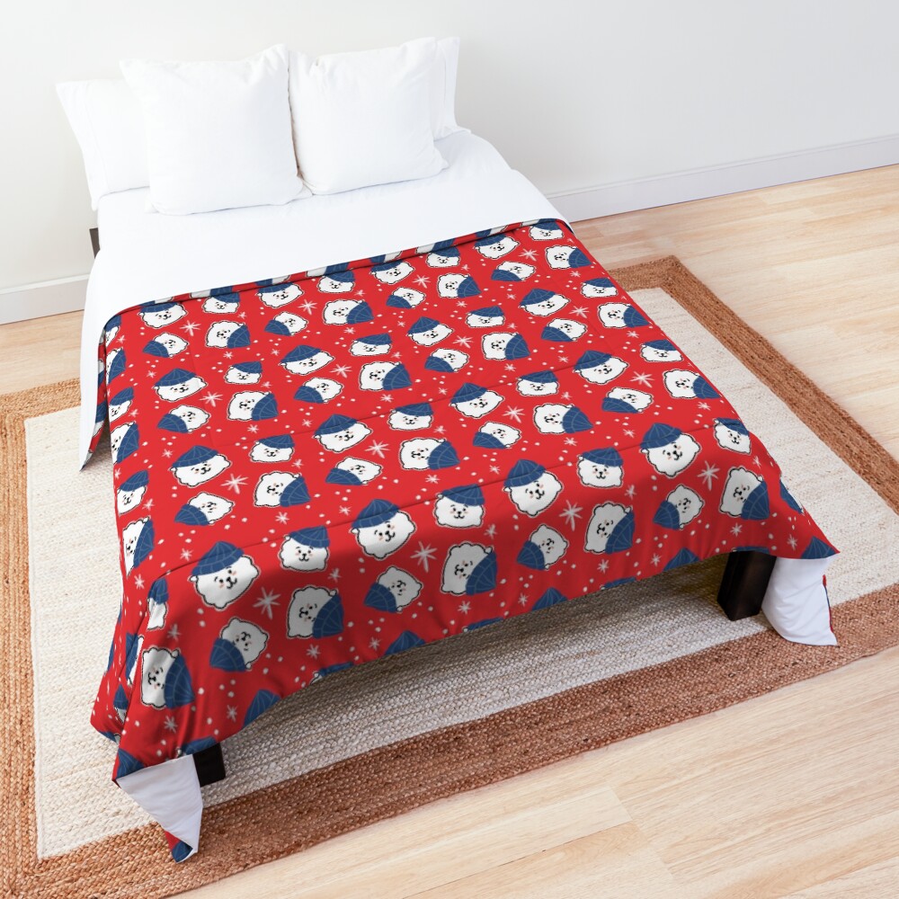 Sheep in Toque Christmas Pattern BTS RJ Jin Comforter