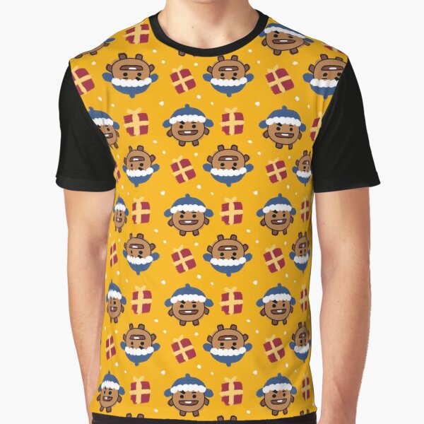 Shooky Gift Christmas Pattern BTS Suga Graphic T-Shirt