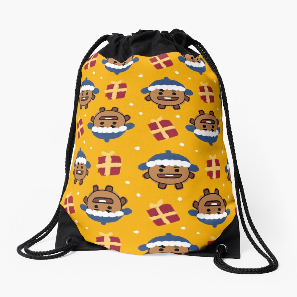 Shooky Gift Christmas Pattern BTS Suga Drawstring Bag