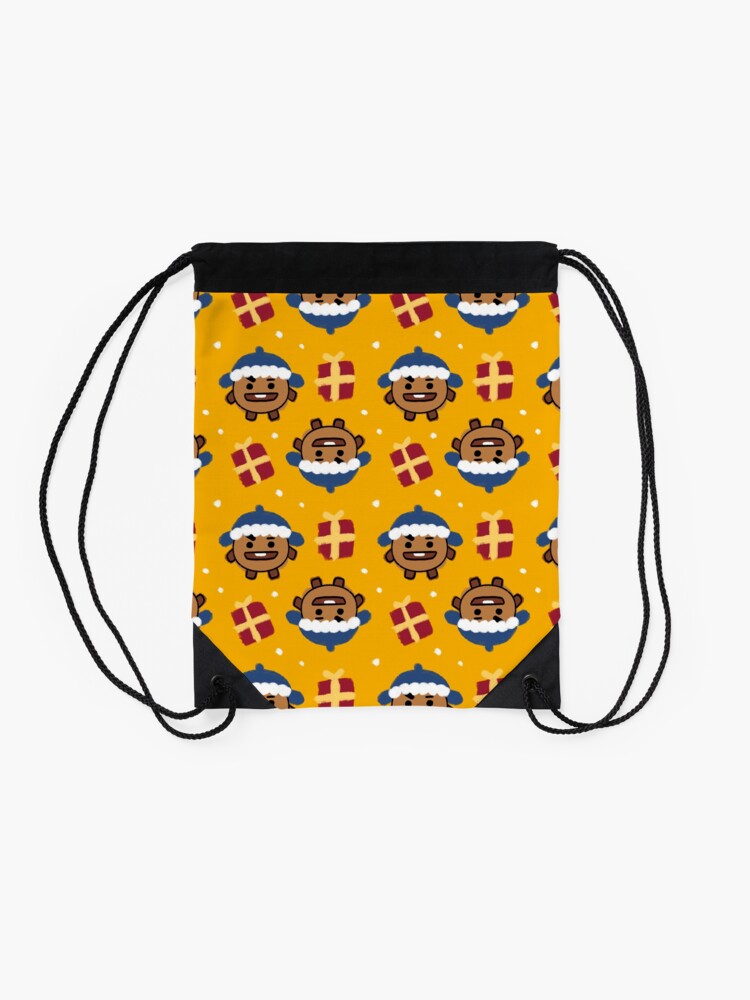 Alternate view of Shooky Gift Christmas Pattern BTS Suga Drawstring Bag