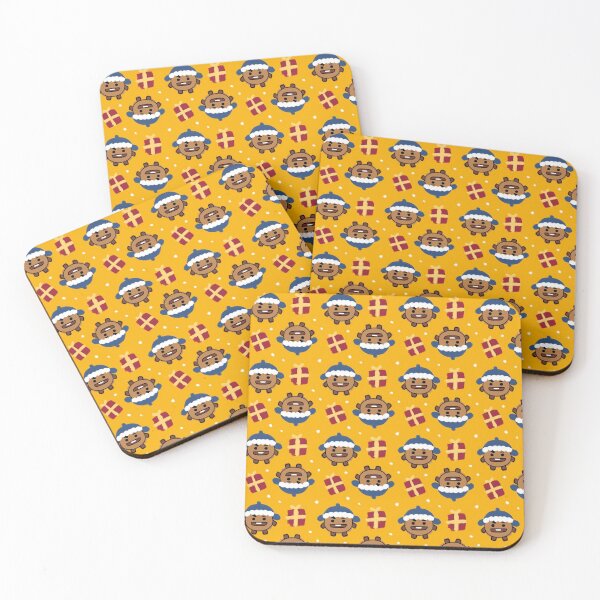 Shooky Gift Christmas Pattern BTS Suga Coasters (Set of 4)