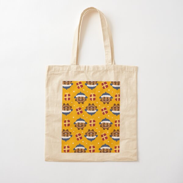 Shooky Gift Christmas Pattern BTS Suga Cotton Tote Bag