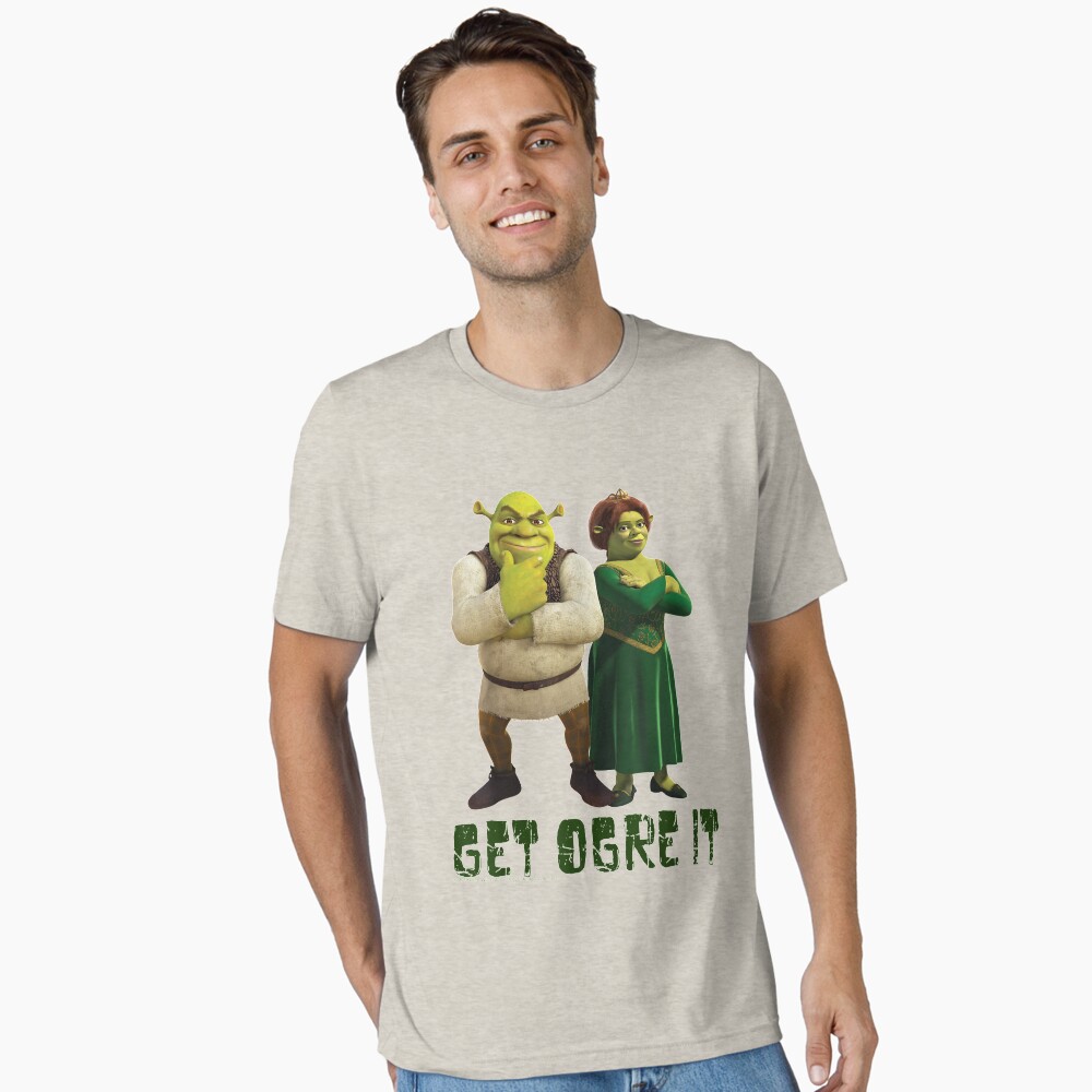 Shrek Fiona & Shrek Get Ogre It Text Poster  Photographic Print