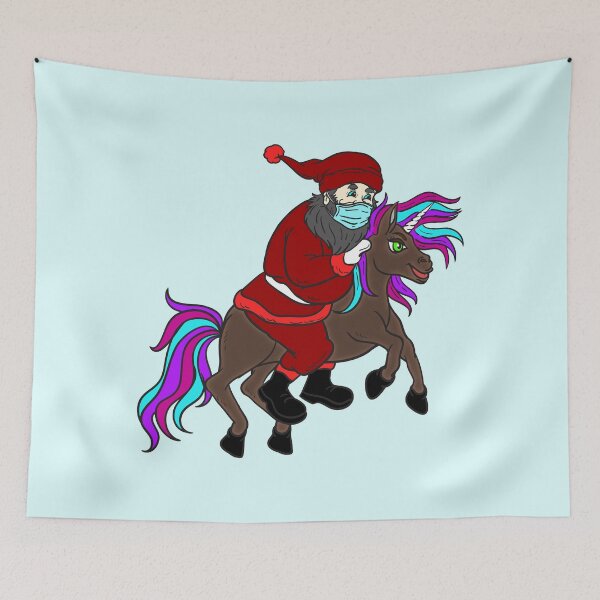 Item preview, Colorful Santa Riding Unicorn designed and sold by aventi24.