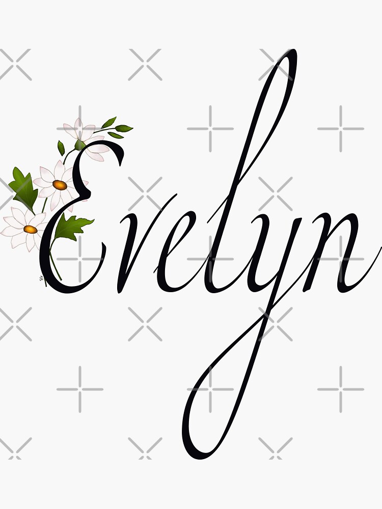 evelyn-floral-name-sticker-for-sale-by-eriktartufo-redbubble