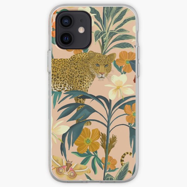 Leopard Print Orange and Blue iPhone Soft Case