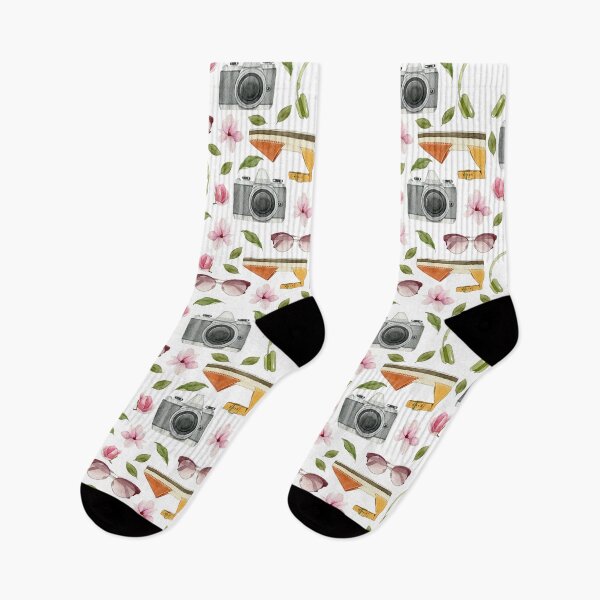 Item preview, Watercolor spring fashion pattern with magnolia and accessories designed and sold by Mesori.