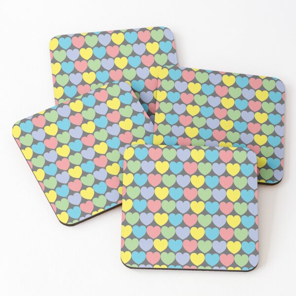 Item preview, colorful hearts seamless print designed and sold by ddesignnstudio.