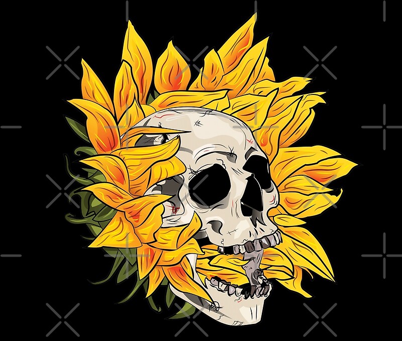 "Skull Flower" by ellemwella Redbubble