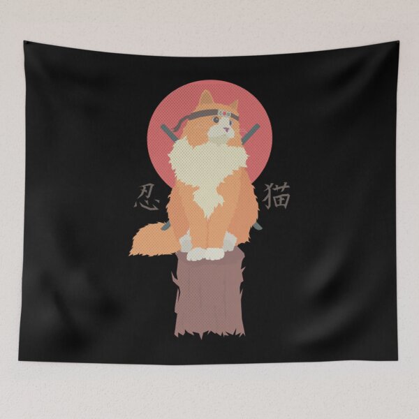 Item preview, Orange Ninja Cat (Red Sun) designed and sold by JoanneHughes.