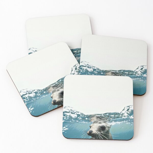 Item preview, Sea lion swimming abstract art  designed and sold by miarantipole.