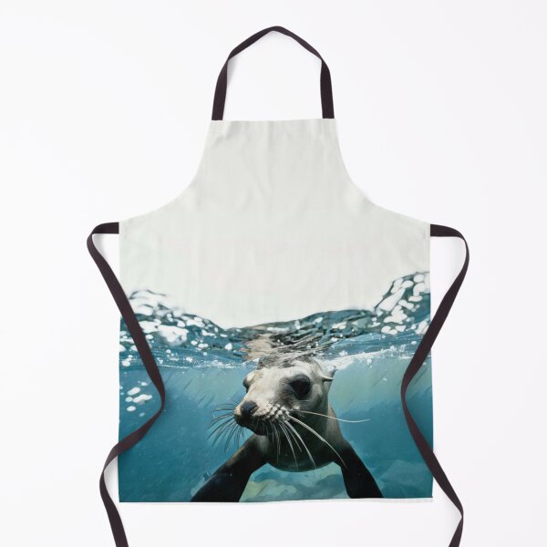 Item preview, Sea lion swimming abstract art designed and sold by miarantipole.