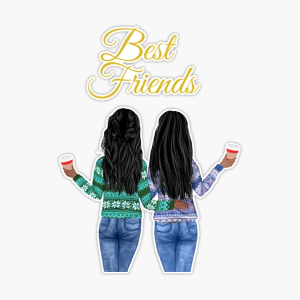 Two Pretty Best Friends Sticker for Sale by SunfullyYours