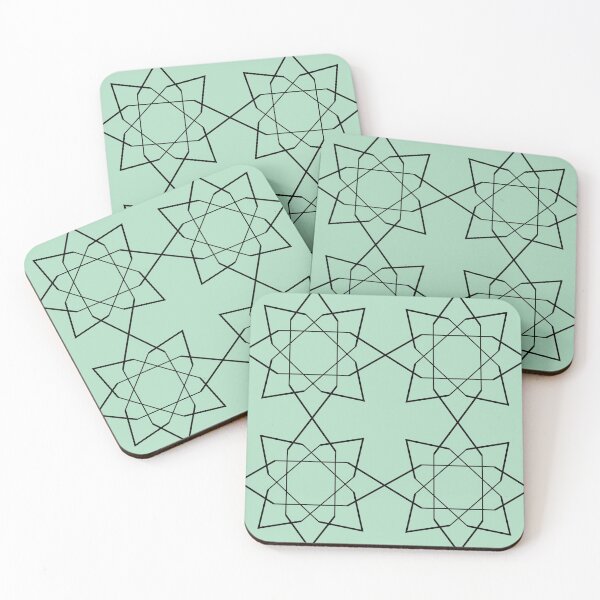 Item preview, Repeating geometric shape-light green background designed and sold by CSouissi.