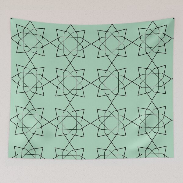 Item preview, Repeating geometric shape-light green background designed and sold by CSouissi.