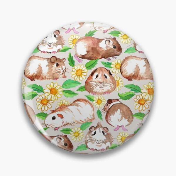 Item preview, Guinea Pigs and Daisies in Watercolor designed and sold by micklyn.