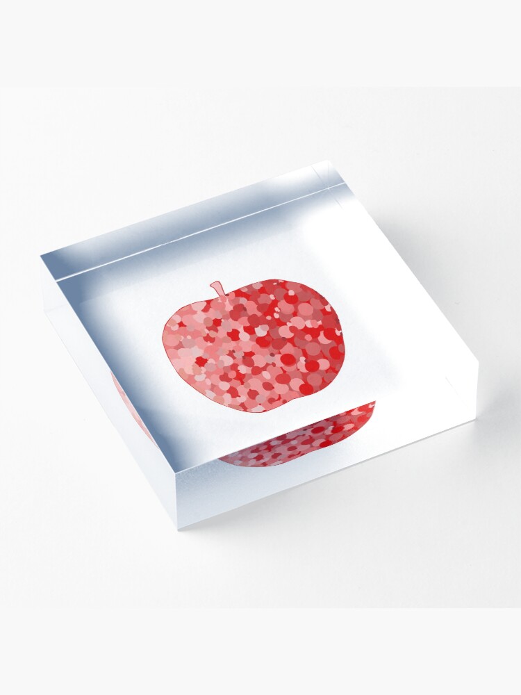 Thumbnail 3 of 5, Acrylic Block, red apple digital drawing food illustration designed and sold by Florcitasart.