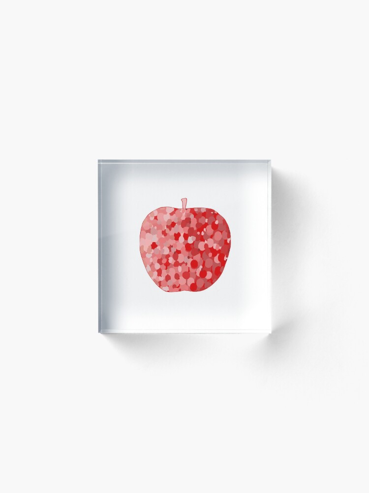 Thumbnail 2 of 5, Acrylic Block, red apple digital drawing food illustration designed and sold by Florcitasart.