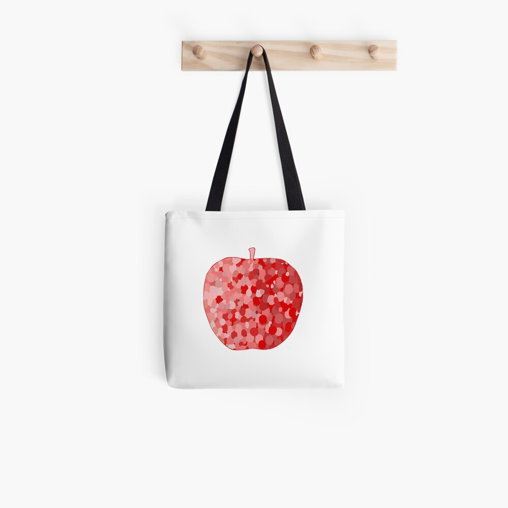 red apple digital drawing food illustration Tote Bag