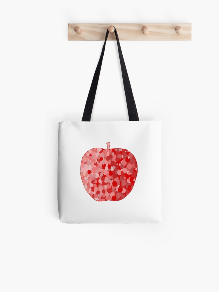 Thumbnail 1 of 2, Tote Bag, red apple digital drawing food illustration designed and sold by Florcitasart.