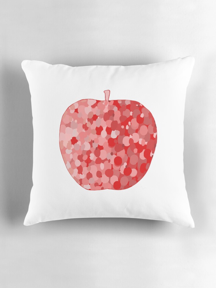 Thumbnail 3 of 4, Pillow, red apple digital drawing food illustration designed and sold by Florcitasart.