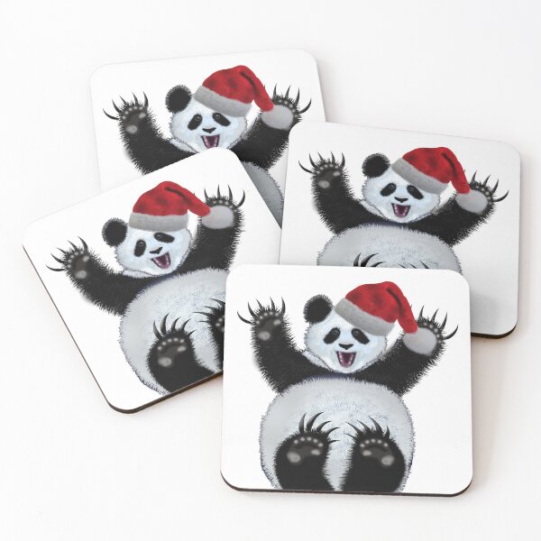 Item preview,  Christmas panda wearing santa claus hat designed and sold by Galina Kostyaeva.